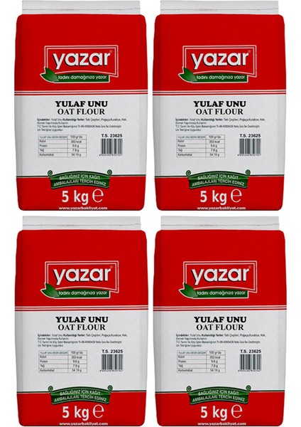 Yulaf Unu 5 kg x 4 Paket