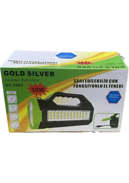 Gold Silver GS-2683 Şarj Edilebilir Çok Fonksiyonlu El Feneri