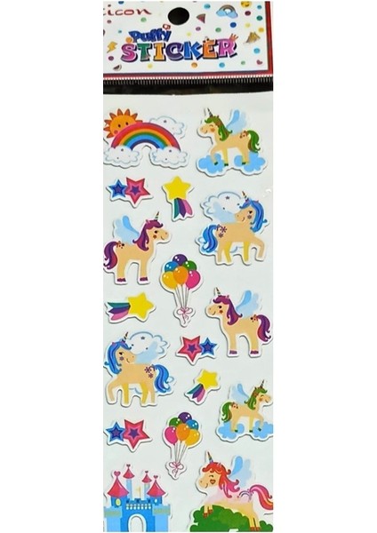 Puffy Sticker Unicorn - 2 Adet
