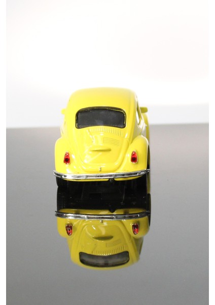 Volkswagen Beetle Sarı Çek Bırak Metal Model Oyuncak Araba 12 cm