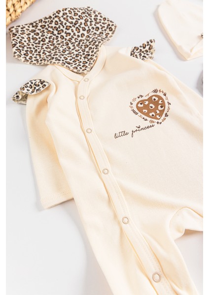 Leopar Desenli 2'li Uzun Kollu Kız Bebek Tulum Takım modelleri