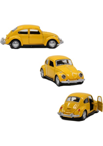 Vosvos Beetle Çek Bırak Metal Oyuncak Araba 12 cm Sarı
