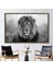 1 Parça Gold Çerçeveli Kanvas Tablo, Lion Fotoğraf Baskısı, Vahşi Aslan Kanvas, 1