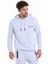 Erkek Gri Regular Fit Pamuklu Kapüşonlu Sweatshirt 3