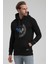 Kapüşonlu Siyah Slim Fit Sweatshirt 22FWM64030 5