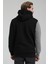 Kapüşonlu Siyah Slim Fit Sweatshirt 22FWM64033 5