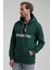 Kapüşonlu Koyu Yeşil Slim Fit Sweatshirt 22FWM64032 4