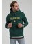 Kapüşonlu Koyu Yeşil Slim Fit Sweatshirt 22FWM64036 2