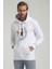 Kapüşonlu Beyaz Slim Fit Sweatshirt 22FWM64030 2