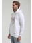 Kapüşonlu Beyaz Slim Fit Sweatshirt 22FWM64030 3