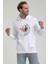 Kapüşonlu Beyaz Slim Fit Sweatshirt 22FWM64030 5