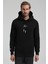 Kapüşonlu Siyah Slim Fit Sweatshirt 22FWM64034 1
