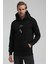 Kapüşonlu Siyah Slim Fit Sweatshirt 22FWM64034 3