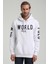 Kapüşonlu Beyaz Slim Fit Sweatshirt 22FWM64035 1