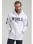 Kapüşonlu Beyaz Slim Fit Sweatshirt 22FWM64035 2