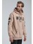 Kapüşonlu Bej Slim Fit Sweatshirt 22FWM64035 3