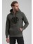 Kapüşonlu Haki Slim Fit Sweatshirt 22FWM64037 3