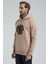 Kapüşonlu Bej Slim Fit Sweatshirt 22FWM64037 4