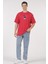Oversize T-Shirt Cloudy Astronot Kırmızı 3
