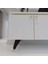 Modern Tv Sehpası Gold Üçgen Kulp Kepli G9024-1 Beyaz 35 cm Derinlik 4