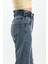 Gri Beli Büzgülü Bol Paça Wide Leg Jean 3