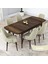 Concept Kar Serisi, Açılabilir 80X132 Mdf Mutfak Masa Takımı, Barok Ahşap Desen Masa 6 Sandalye 2