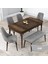 Concept Kar Serisi, 80X132 Açılabilir Mdf Mutfak Masa Takımı, Barok Ahşap Desen Masa 4 Sandalye 1 Bench 1