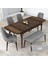 Concept Kar Serisi, 80X132 Açılabilir Mdf Mutfak Masa Takımı, Barok Ahşap Desen Masa 4 Sandalye 1 Bench 2