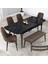 Concept Kar Serisi, Mdf 80X132 Açılabilir Masa Takımı, Siyah Mermer Desen Masa, 4 Sandalye 1 Bench 2