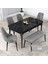 Concept Kar Serisi, Mdf 80X132 Açılabilir Masa Takımı, Siyah Mermer Desen Masa, 4 Sandalye 1 Bench 1