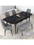 Concept Kar Serisi, Mdf 80X132 Açılabilir Masa Takımı, Siyah Mermer Desen Masa, 4 Sandalye 1 Bench 2