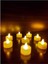 Ledli Mum Tealight Işıklı Dumansız Alevli Sarı Pilli LED Mum 3 Adet 2