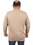 Büyük Beden Sweatshirt Bisiklet Yaka Deri Arma 22703-BEJ 3