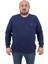 Büyük Beden Sweatshirt Gipeli Casual 22712-INDIGO 1