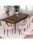 Concept Eta Serisi 80 x 132 cm Mdf Açılabilir Masa Takımı Barok Ahşap Desen Masa 6 Sandalye 2