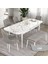 Concept Eta Serisi 80 x 132 cm Açılabilir Mdf Mutfak Masa Takımı Beyaz Mermer Desen Masa 4 Sandalye ve 1 Bench 2