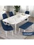 Concept Eta Serisi 80 x 132 cm Açılabilir Mdf Mutfak Masa Takımı Beyaz Mermer Desen Masa 4 Sandalye ve 1 Bench 2