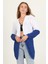 Kadın Saks Mavisi Yeni Sezon Selanik Triko Hırka RY0038 4