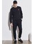 Erkek Regular Fit Normal Kesim %100 Pamuk Siyah Jogger Eşofman Altı 1