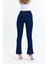 Lacivert Ispanyol Paça Yırtık Kot Pantolon Flare Jean 5