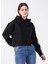 Kapüşon Yaka Düz Siyah Kadin Sweatshirt 231 Lcf 241002 Fiona Siyah 3