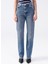 Yüksek Bel Düz Paça Düz Kadın Denim Pantolon 231 Lcf 121023 Kelly Rosada Blue Mı 2