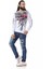 CL522 Desenli Beyaz Ince Sweatshirt 4