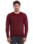 Erkek Bordo Regular Fit Yünlü Düz Bisiklet Yaka Triko Kazak 1