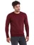 Erkek Bordo Regular Fit Yünlü Düz Bisiklet Yaka Triko Kazak 2
