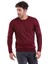 Erkek Bordo Regular Fit Yünlü Düz Bisiklet Yaka Triko Kazak 3