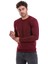 Erkek Bordo Regular Fit Yünlü Düz Bisiklet Yaka Triko Kazak 4