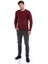 Erkek Bordo Regular Fit Yünlü Düz Bisiklet Yaka Triko Kazak 5