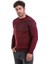 Erkek Bordo Regular Fit Yünlü Desenli Bisiklet Yaka Triko Kazak 2