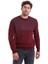 Erkek Bordo Regular Fit Yünlü Desenli Bisiklet Yaka Triko Kazak 3